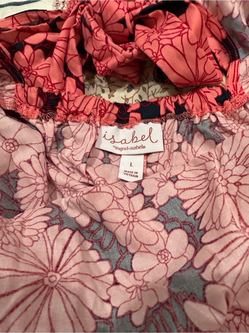 Maternity Coral Floral Slip Dress with Spaghetti Straps - Picture 5 of 7